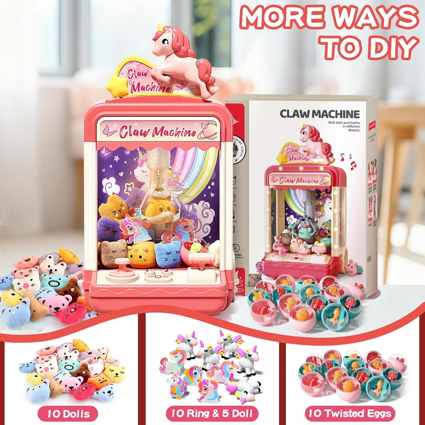Children's mini claw machine set (includes 20 toys)