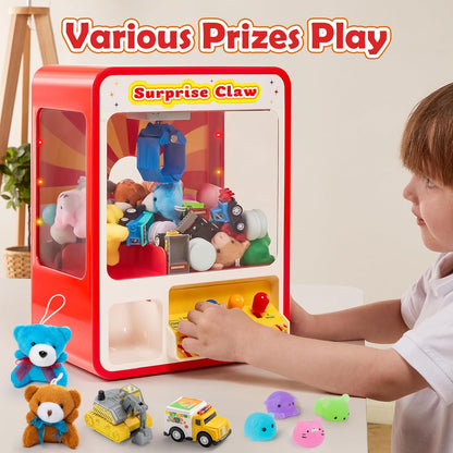 Claw machine arcade toy, includes 24 mini animal plush toys.