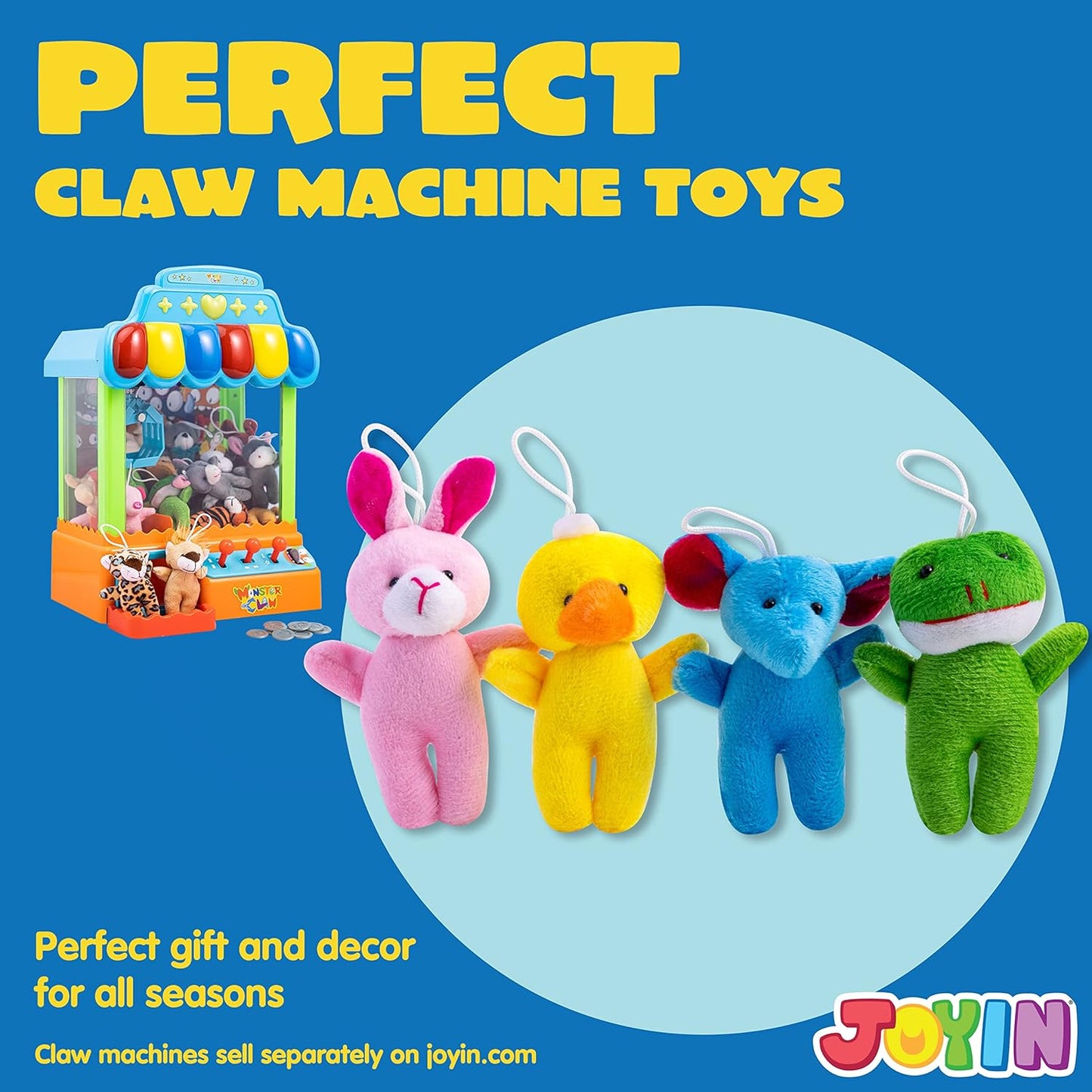 Set of 24 mini animal plush toys (3 of each design, 24 total)