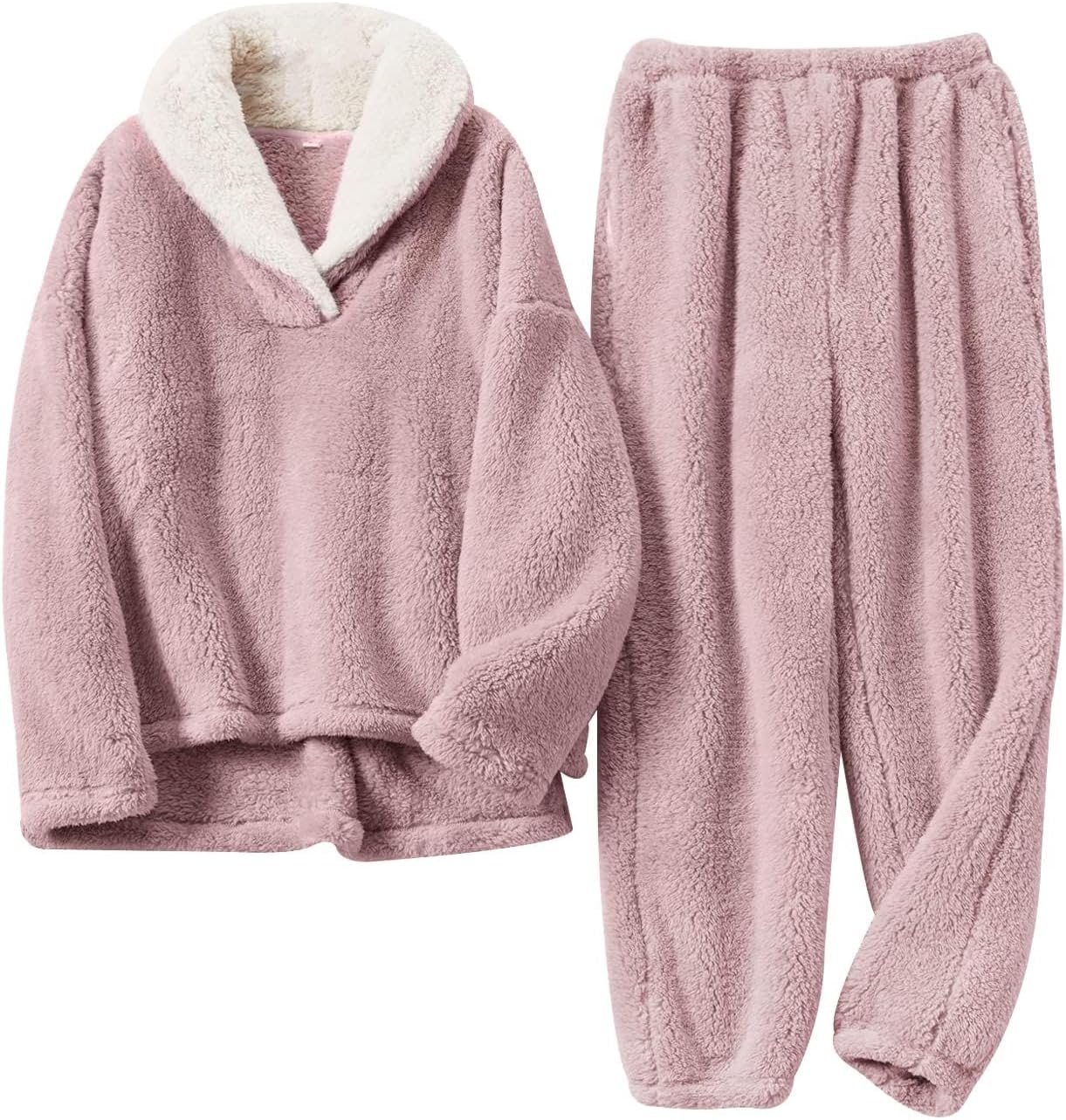 Women's fluffy pajama set (two-piece)