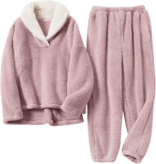 Women's fluffy pajama set (two-piece)