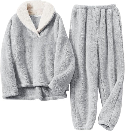 Women's fluffy pajama set (two-piece)
