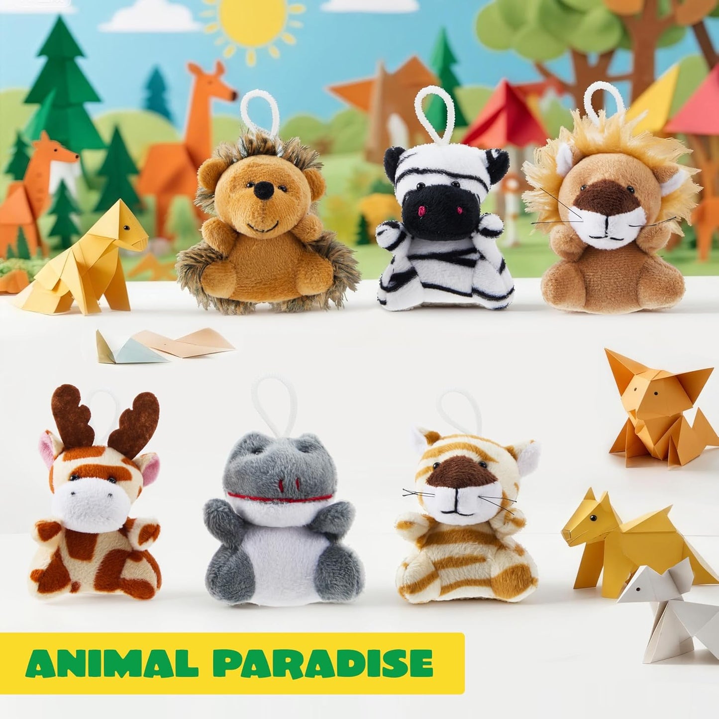 Set of 24 mini animal plush toys (3 of each design, 24 total)