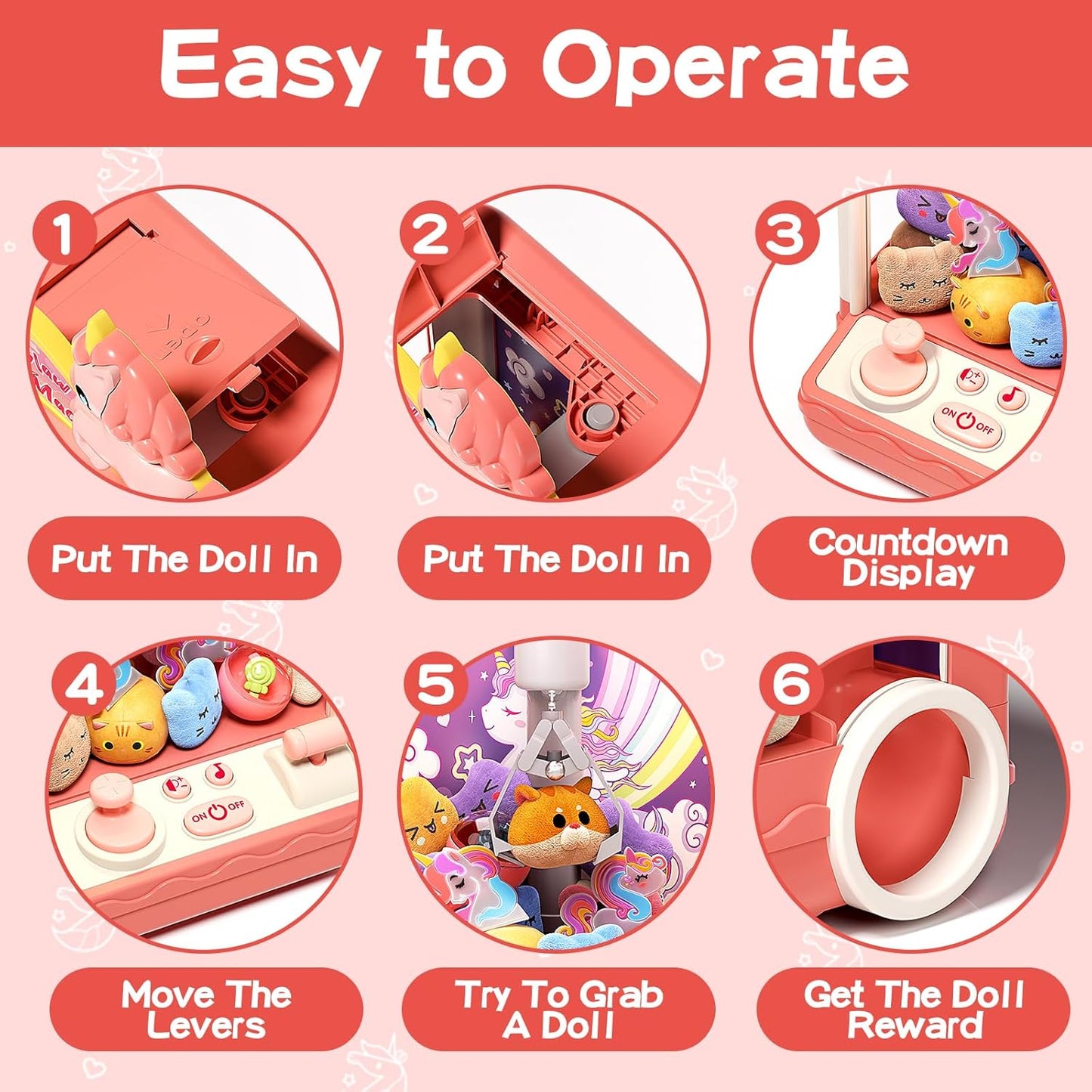 Children's mini claw machine set (includes 20 toys)