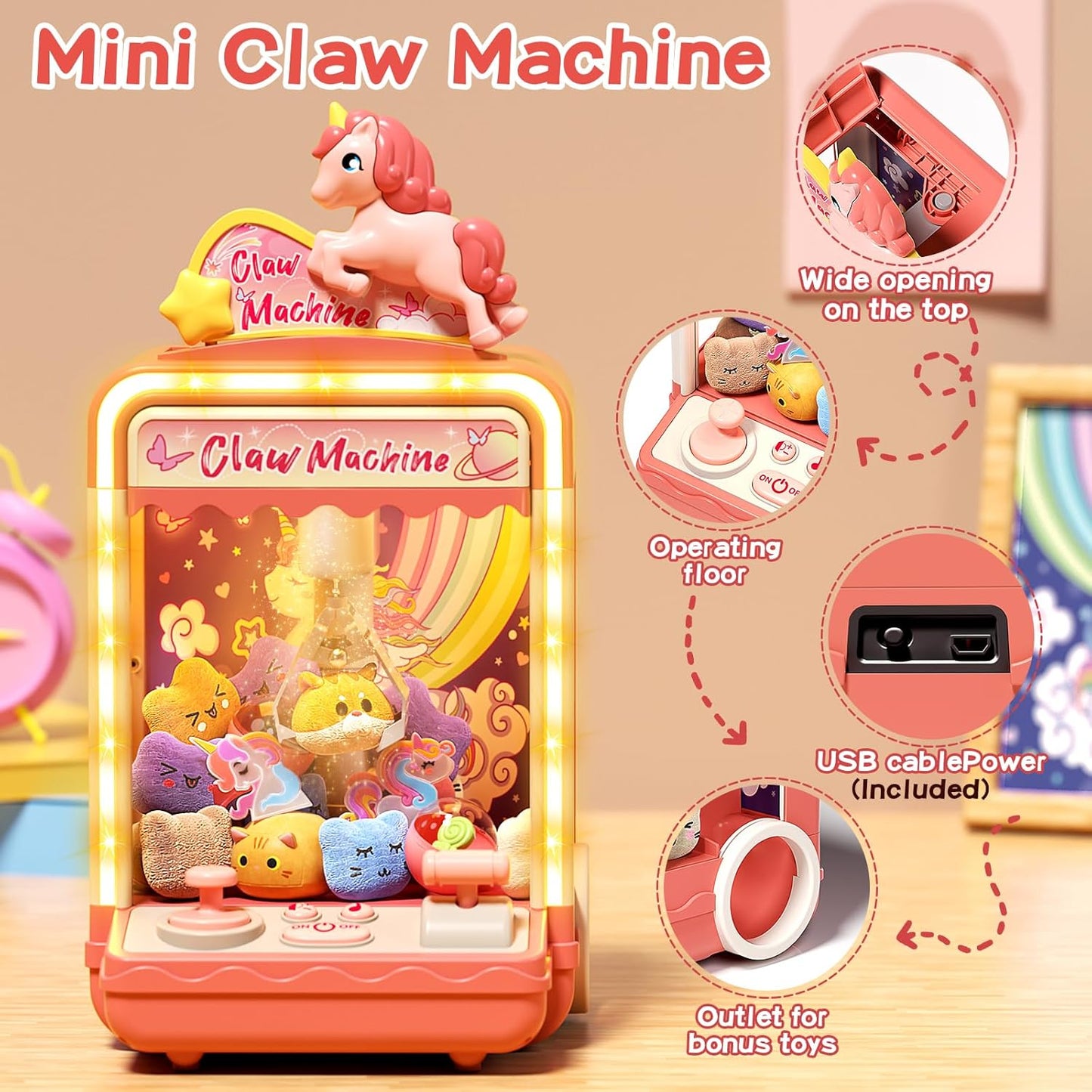 Children's mini claw machine set (includes 20 toys)