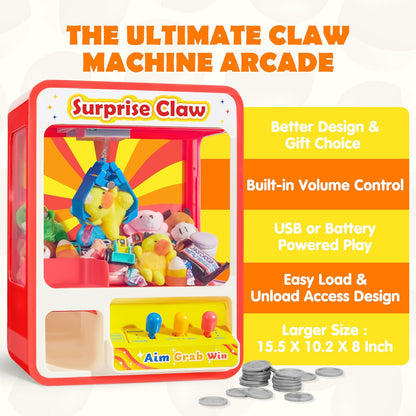 Claw machine containing 50 realistic food-shaped toys.