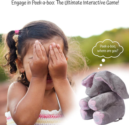 Peek-a-boo elephant toy, interactive singing plush elephant.