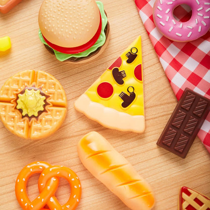 Claw machine containing 50 realistic food-shaped toys.