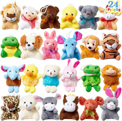 Claw machine arcade toy, includes 24 mini animal plush toys.