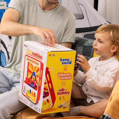 Mini Claw Machine Toy – LED Lights, Adjustable Sound & Rechargeable Design